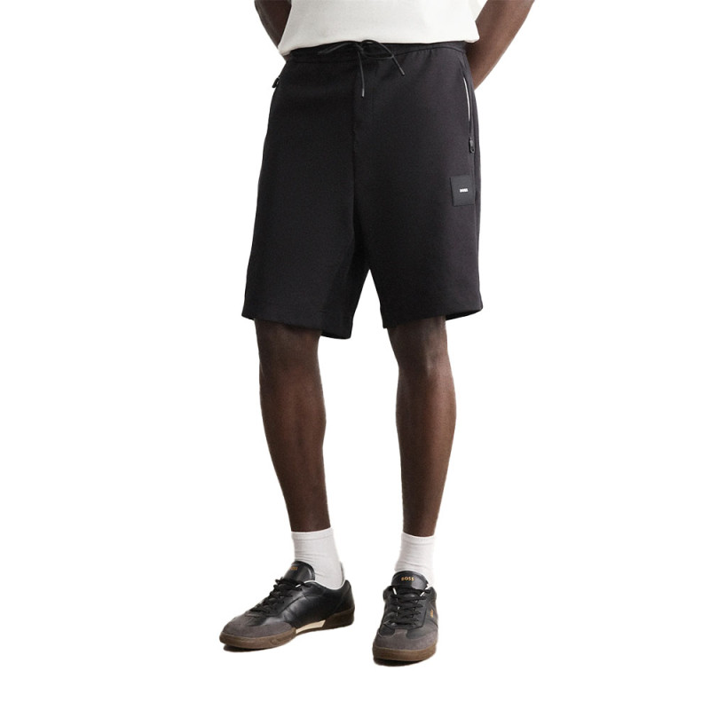 Short BOSS Headlo Rib – Tissu Stretch & Finitions Sportives – Noir – Homme