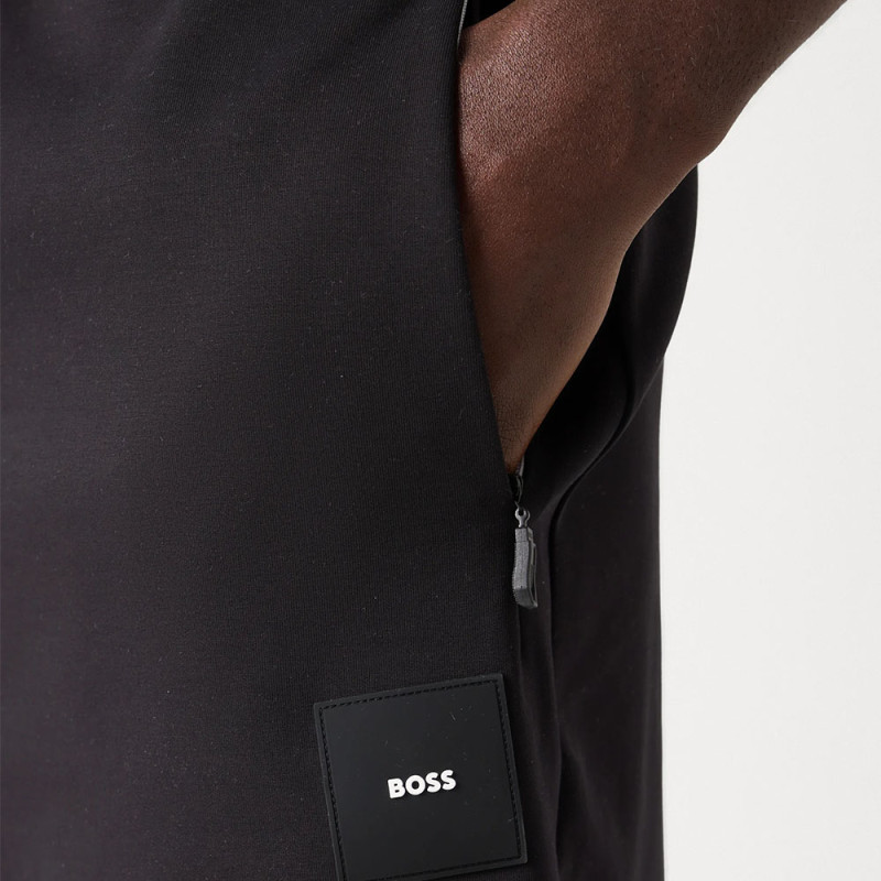 Zoom Logo - Short BOSS Headlo Rib – Tissu Stretch & Finitions Sportives – Noir – Homme
