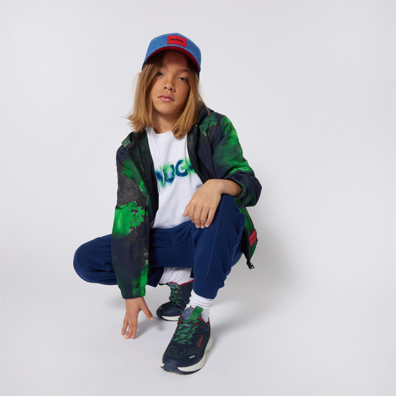 T-shirt Enfant HUGO – 100 % Coton Bio & Logo en Relief – Blanc