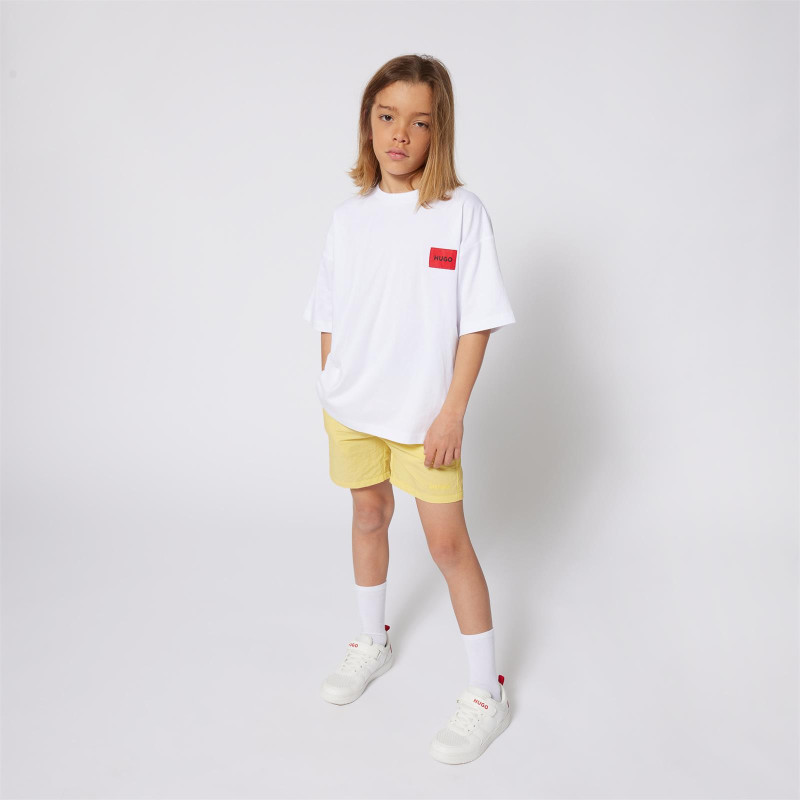T-shirt Enfant HUGO – 100 % Coton Bio & Détails Fantaisie – Blanc