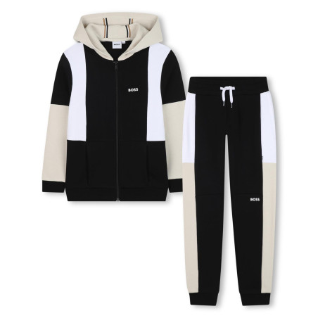 Ensemble Jogging Enfant BOSS – Cardigan à Capuche & Pantalon – Noir