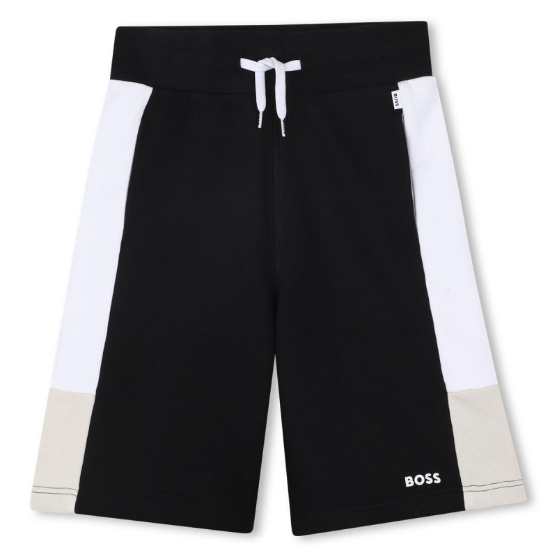 Bermuda de jogging tricolore Boss Enfant Noir