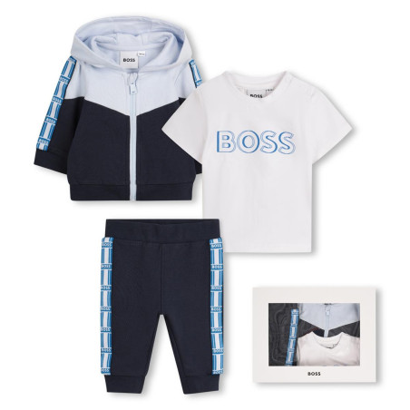 Ensemble Bleu Marine Boss Bébé jogging 3 pièces