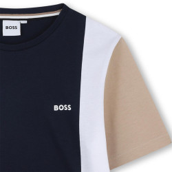 T-shirt Enfant BOSS – 100 % Coton & Blocs de Couleurs – Bleu