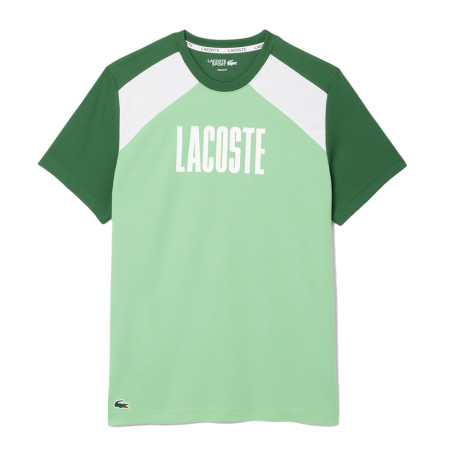 T-shirt Homme Lacoste Sport Colour-Block – Vert et Blanc – Confort & Style Moderne