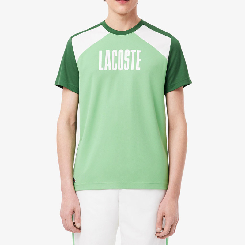 T-shirt Homme Lacoste Sport Colour-Block Vert et Blanc – Confort & Style Moderne | DM'Sports