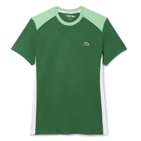 T-shirt Homme Lacoste Sport Colour-Block – Vert et Blanc – Confort & Performance