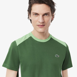 T-shirt Homme Lacoste Sport Colour-Block Vert et Blanc – Confort & Performance | DM'Sports
