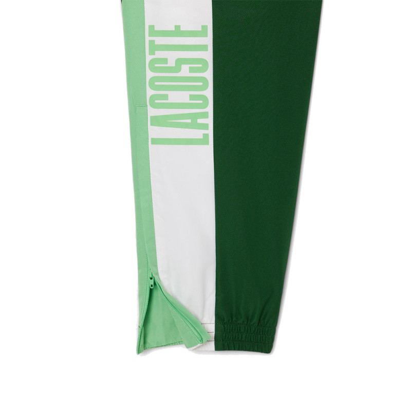 ZOOM Pantalon de Survêtement Homme Lacoste Sport Colour-Block – Vert et Blanc – Confort & Performance