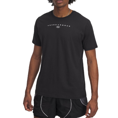 T-shirt Noir à Manches Courtes avec Logo Superposé Under Armour – Confort et Style Quotidien