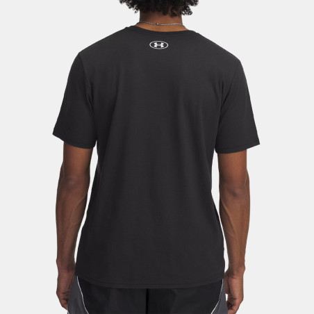 T-shirt Noir à Manches Courtes avec Logo Superposé Under Armour – Confort et Style Quotidien