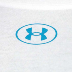T-shirt Blanc à Manches Courtes avec Détails Réfléchissants et Grand Logo Under Armour – Visibilité et Confort