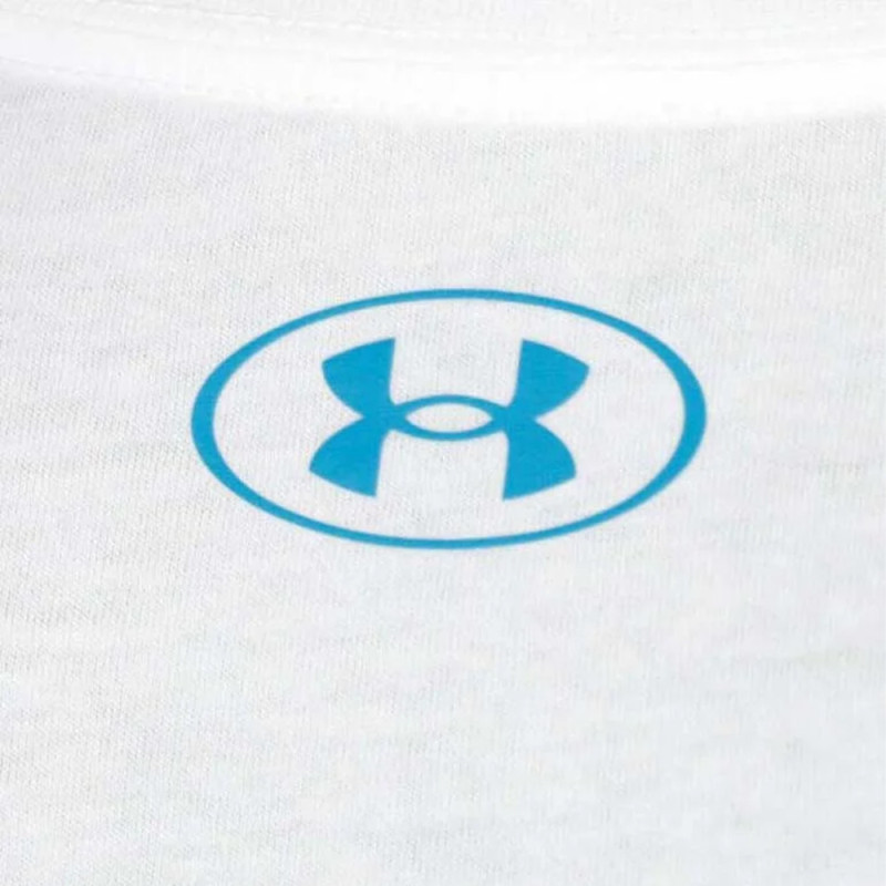 T-shirt Blanc à Manches Courtes avec Détails Réfléchissants et Grand Logo Under Armour – Visibilité et Confort