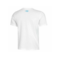 T-shirt Blanc à Manches Courtes avec Détails Réfléchissants et Grand Logo Under Armour – Visibilité et Confort