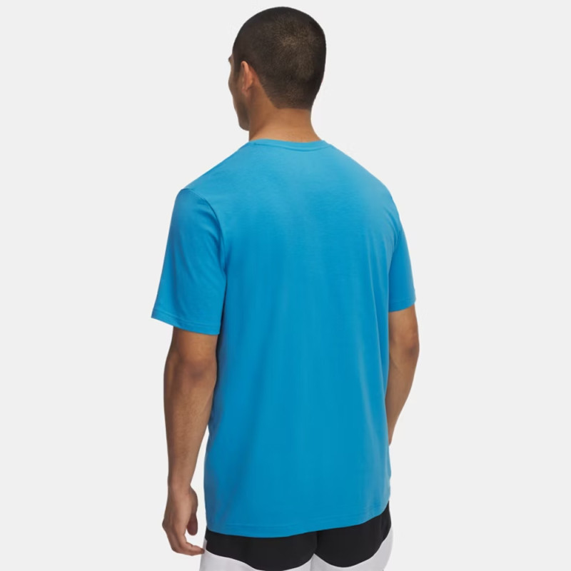 T-shirt Bleu à Manches Courtes Under Armour Hoops Net pour Homme – Style Basketball et Confort Optimal