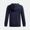 Sweat à capuche Bleu Marine à bandes griffées Under Armour Icon Fleece pour enfant – Confort et Style au Quotidien