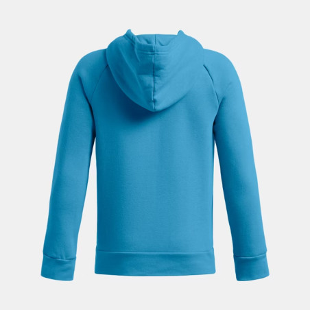 Sweat à capuche Bleu avec grand logo Under Armour Rival Fleece pour enfant – Chaleur et Style Assurés