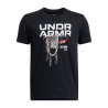 T-Shirt Noir à manches courtes Under Armour Hoops Net pour enfant – Confort & Style Sportif