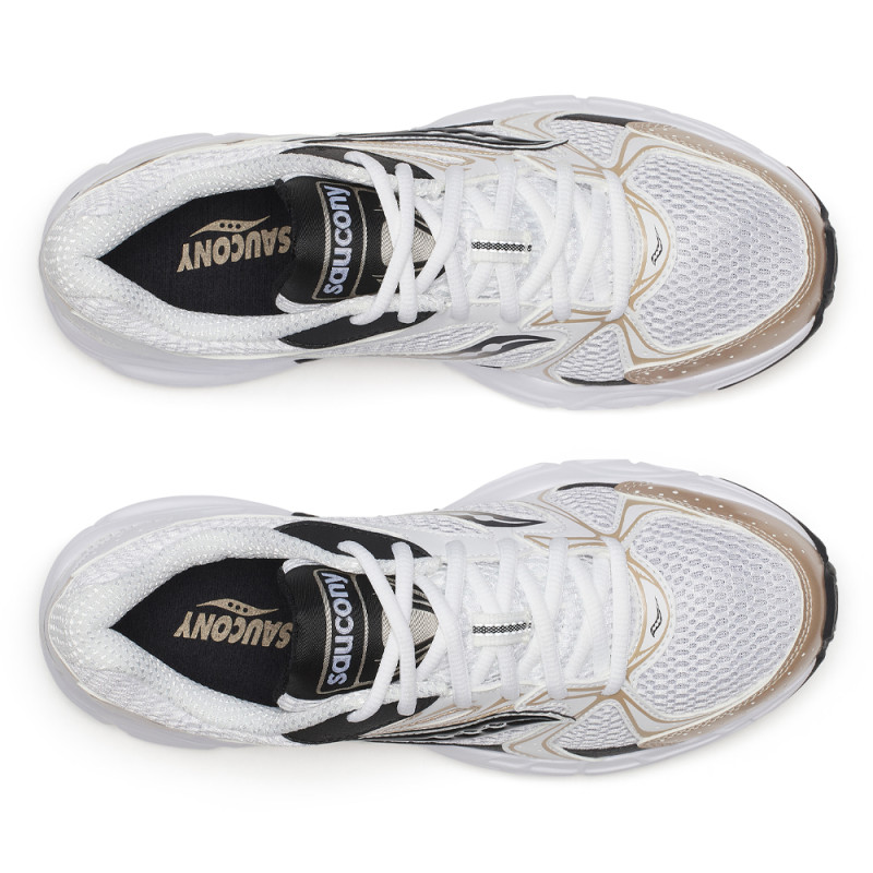 Baskets Blanches et Dorées Saucony RIDE MILLENNIUM – Performance & Style Rétro