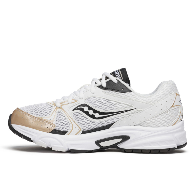Baskets Blanches et Dorées Saucony RIDE MILLENNIUM – Performance & Style Rétro