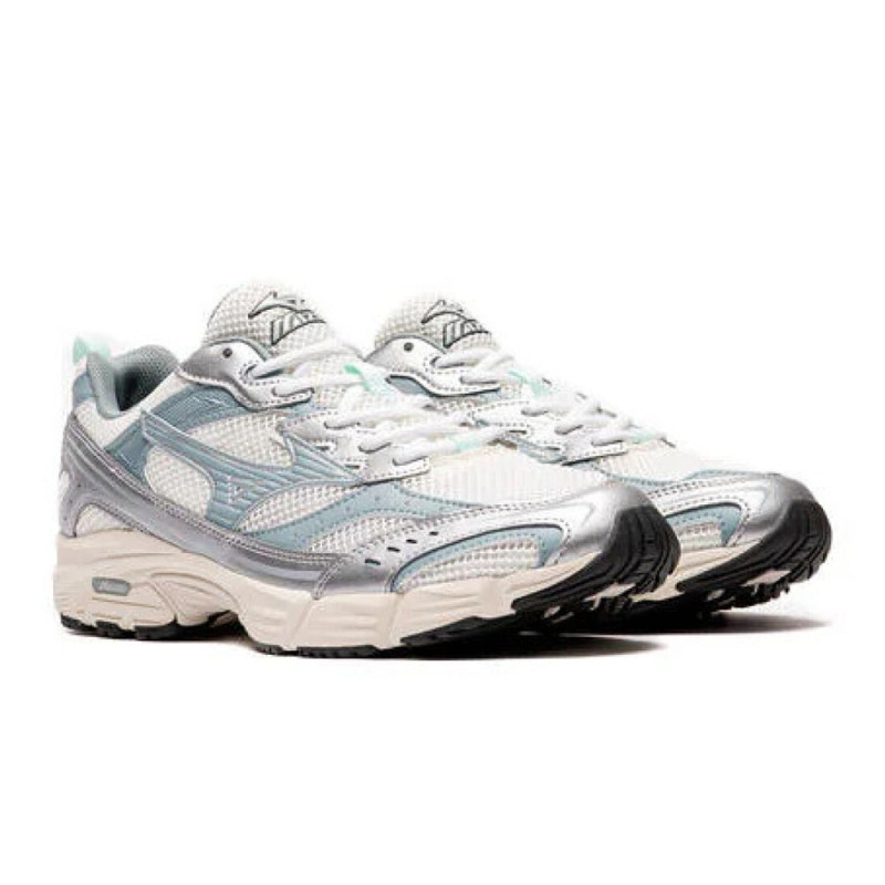 Baskets Mizuno MXR Sport – Blanc / Gris Ardoise / Brume Portuaire – Rétro Running des Années 2000