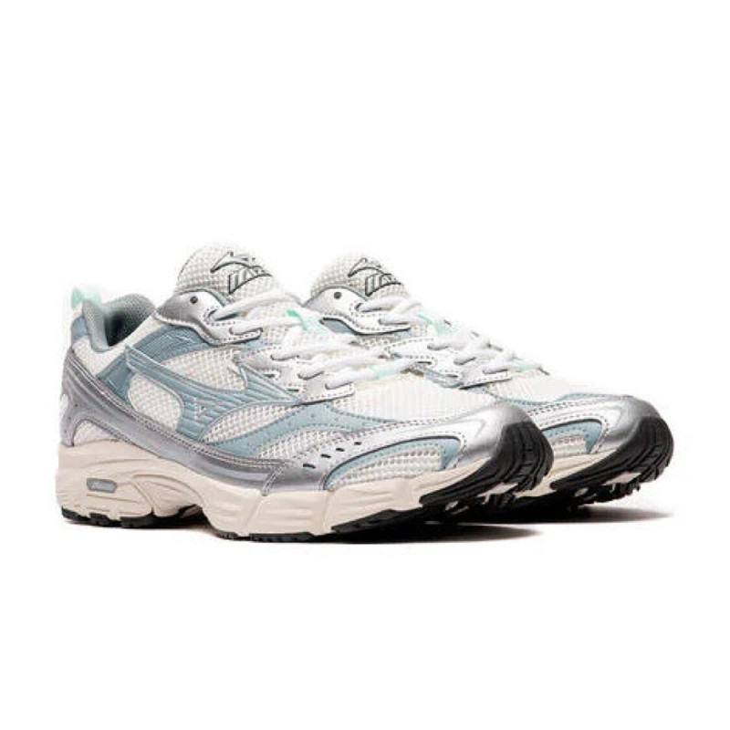 Baskets Mizuno MXR Sport – Blanc / Gris Ardoise / Brume Portuaire – Rétro Running des Années 2000