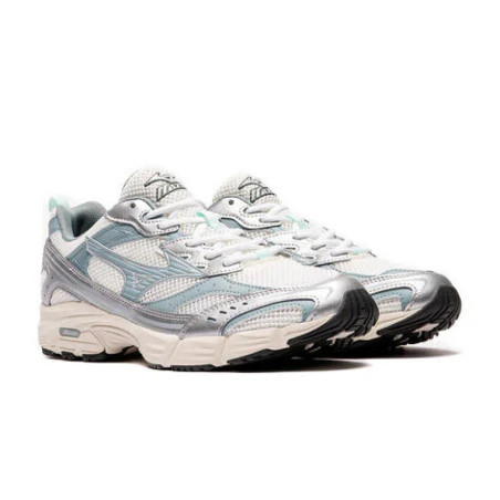 Baskets Mizuno MXR Sport – Blanc / Gris Ardoise / Brume Portuaire – Rétro Running des Années 2000