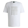 T-shirt Homme BOSS en Coton Interlock avec Motif Circulaire Artistique – Blanc – Style Moderne et Confort