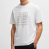 T-shirt Homme BOSS en Coton Interlock avec Motif Circulaire Artistique – Blanc – Style Moderne et Confort