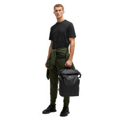 T-shirt Homme BOSS en Coton Interlock avec Motif Circulaire Artistique – Noir – Style Moderne et Confort