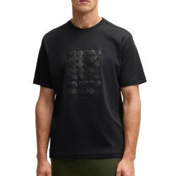 T-shirt Homme BOSS en Coton Interlock avec Motif Circulaire Artistique – Noir – Style Moderne et Confort