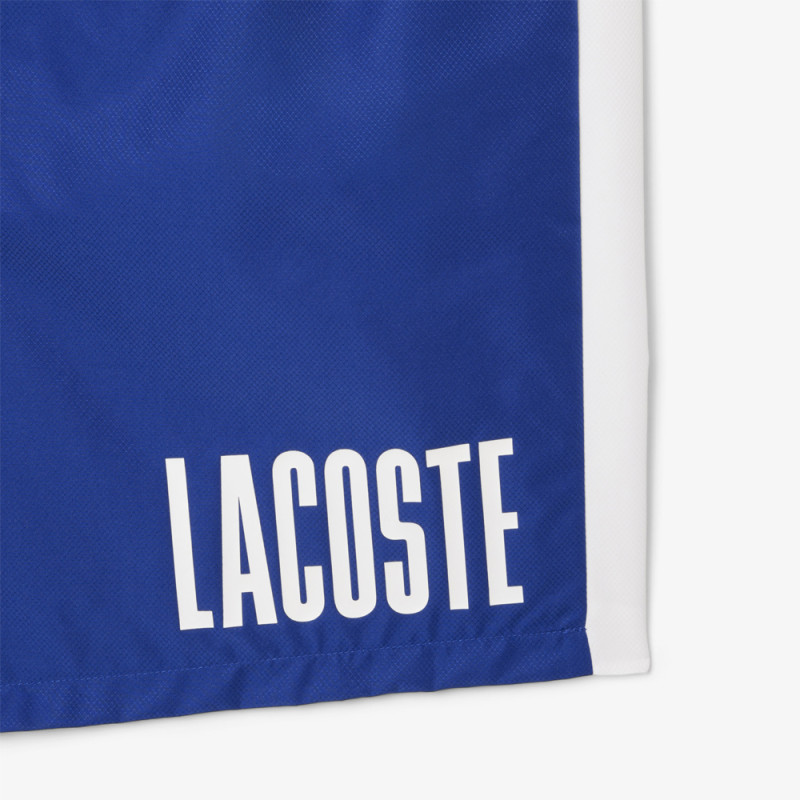 Short Bleu Lacoste Tennis marquage imprimé – Élégance sportive et performance
