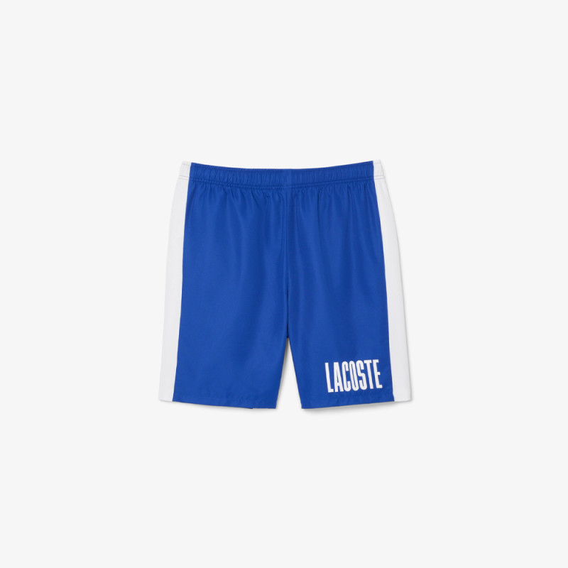 Short Bleu Lacoste Tennis marquage imprimé – Élégance sportive et performance