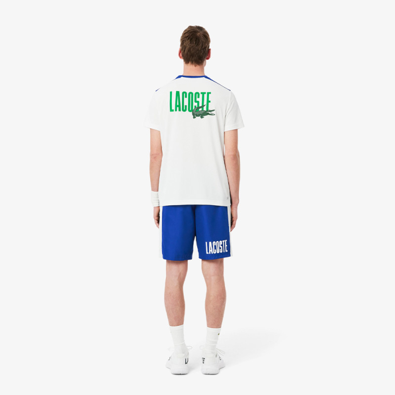 Short Bleu Lacoste Tennis marquage imprimé – Élégance sportive et performance