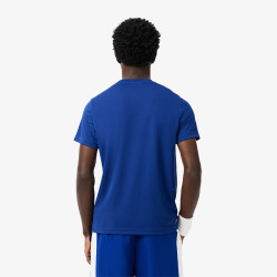 T-shirt Homme Lacoste Sport Colour-Block – Bleu et Blanc – Confort & Style Moderne