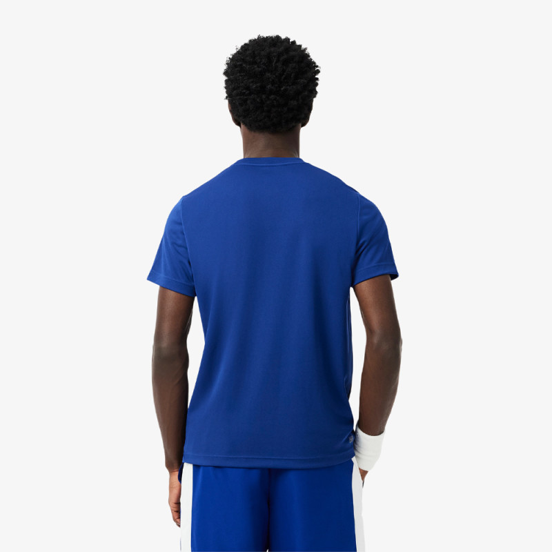 T-shirt Homme Lacoste Sport Colour-Block – Bleu et Blanc – Confort & Style Moderne