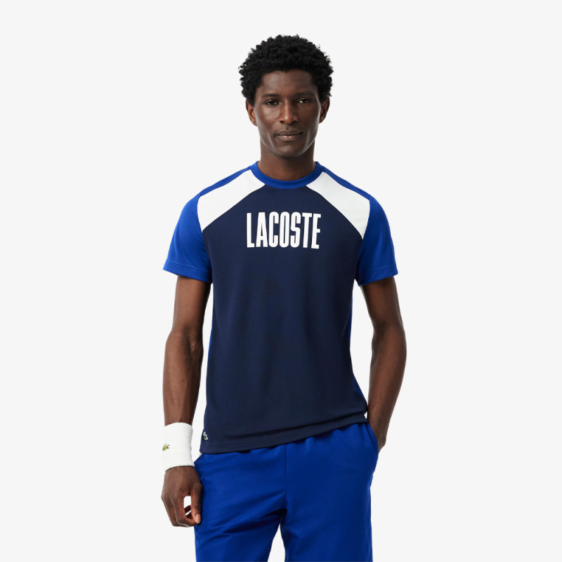 T-shirt Homme Lacoste Sport Colour-Block – Bleu et Blanc – Confort & Style Moderne