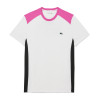 T-shirt Homme Lacoste Sport Color-Block Rose et Blanc– Confort & Performance | DM'Sports