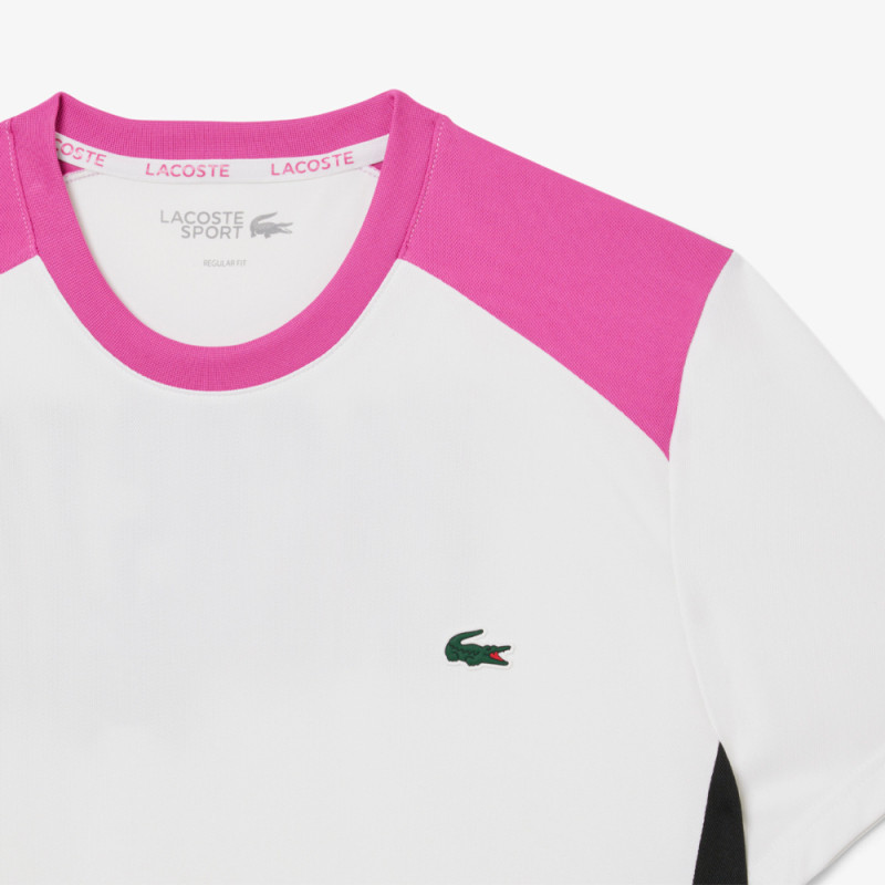 T-shirt Homme Lacoste Sport Colour-Block – Vert et Blanc – Confort & Performance