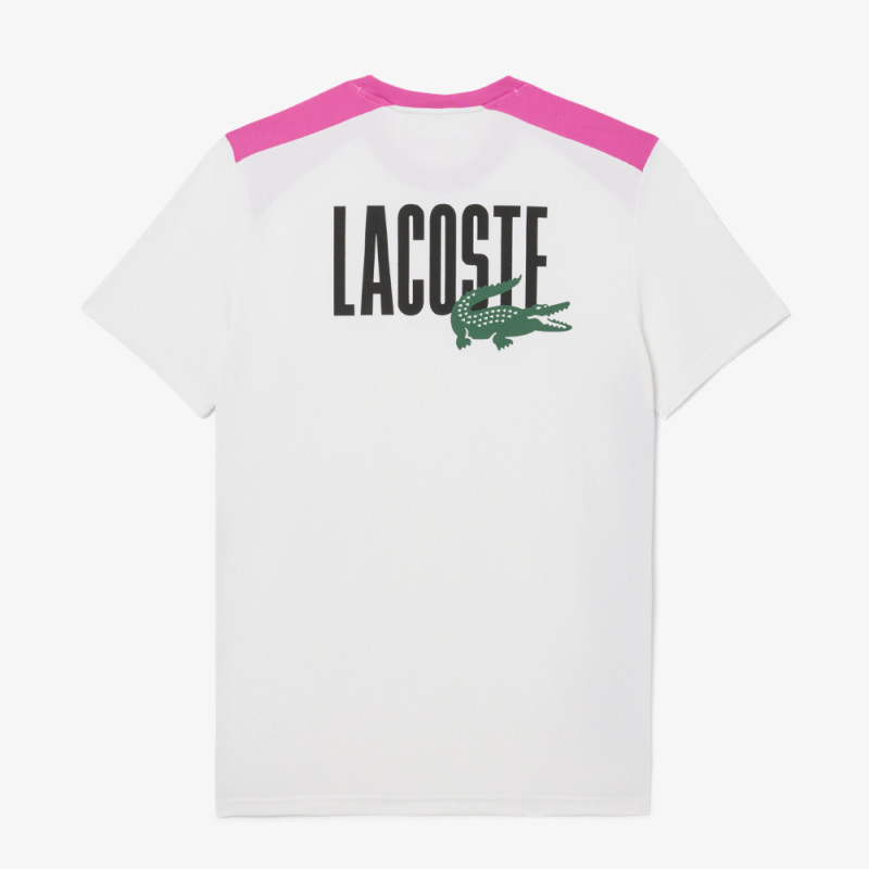 T-shirt Homme Lacoste Sport Colour-Block – Vert et Blanc – Confort & Performance