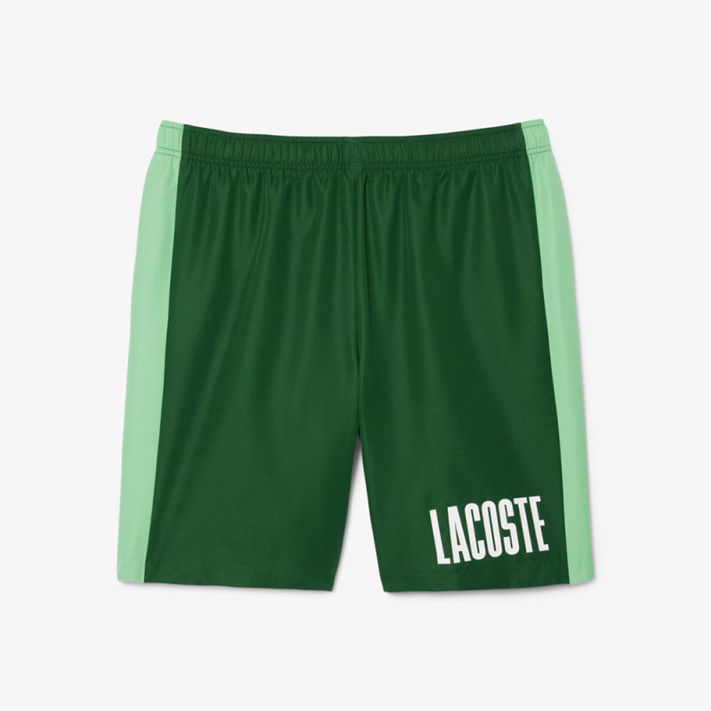 Short Vert Lacoste Tennis marquage imprimé – Élégance sportive et performance