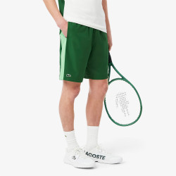 Short Vert Lacoste Tennis marquage imprimé – Élégance sportive et performance