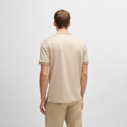 Polo Boss Beige en coton mercerisé à micro motif H-PARLAY432 – Élégance et raffinement au quotidien