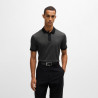 Polo Boss Noir en coton mercerisé à micro motif H-PARLAY432 – Élégance et raffinement au quotidien
