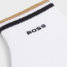 Lot de deux paires de chaussettes BOSS blanches à rayures emblématiques au niveau des chevilles – Confort et style au quotidien
