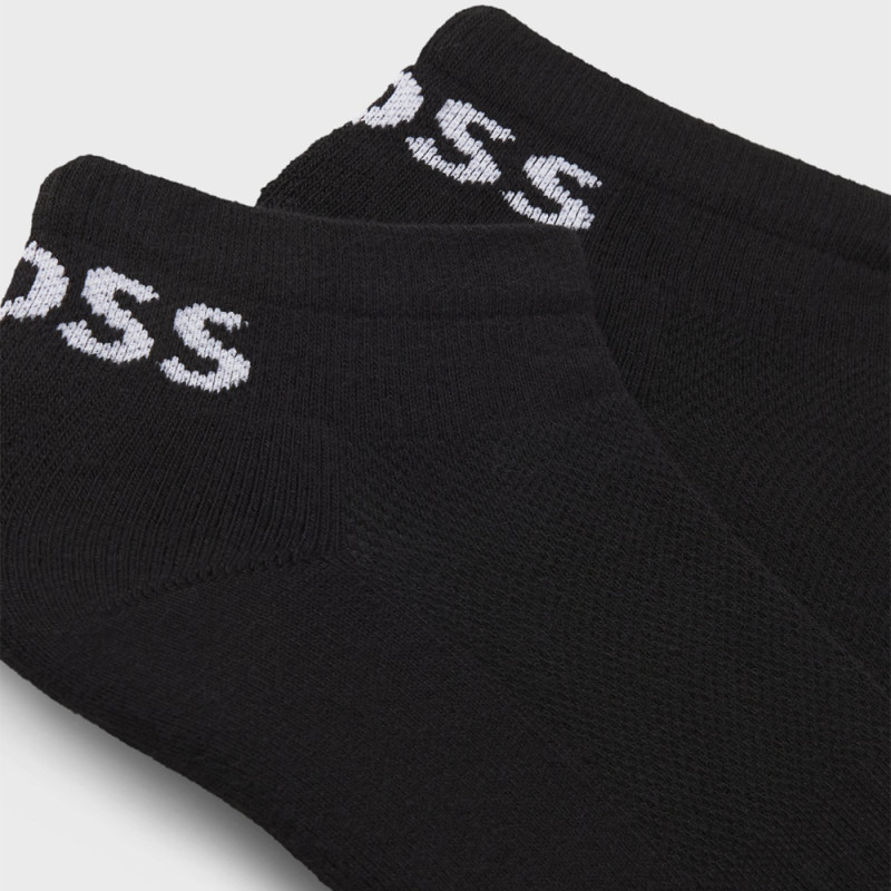 Lot de deux paires de chaussettes basses BOSS noires en tissu stretch – Discrétion et confort au quotidien