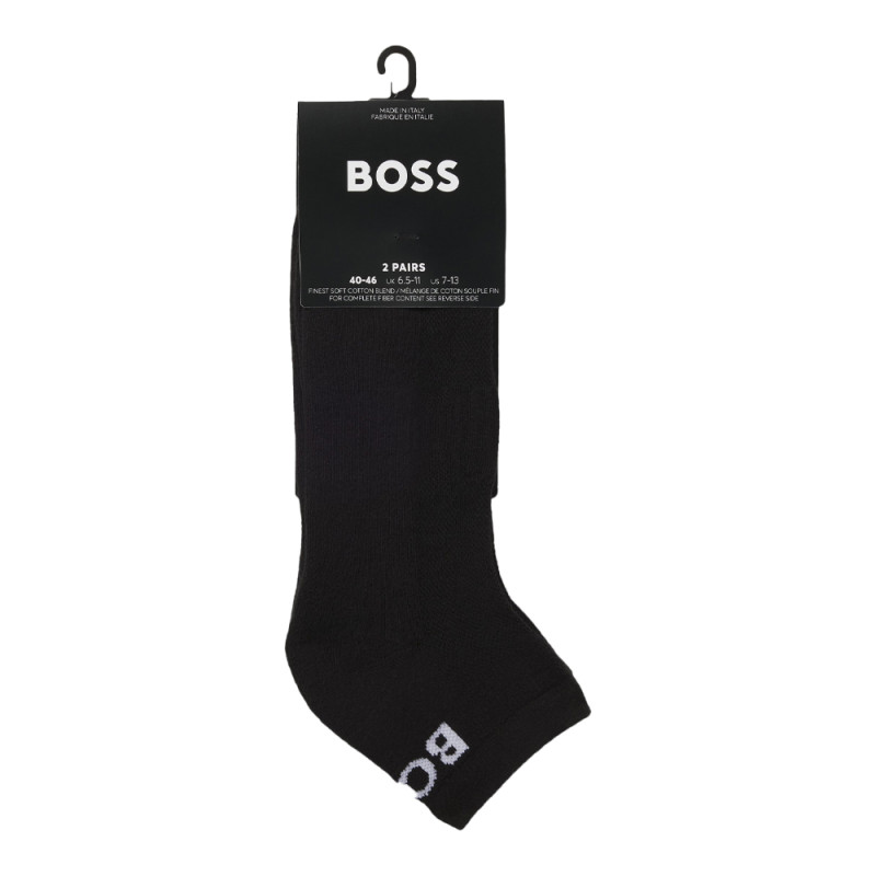 Lot de deux paires de chaussettes basses BOSS noires en tissu stretch – Discrétion et confort au quotidien