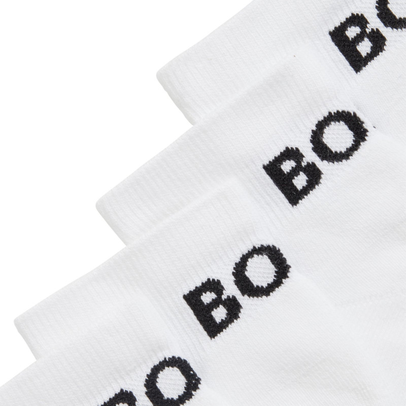 Lot de deux paires de chaussettes basses BOSS Blanches en tissu stretch – Discrétion et confort au quotidien