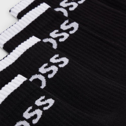 Lot de six paires de chaussettes courtes côtelées BOSS noires en coton mélangé – Confort et style au quotidien