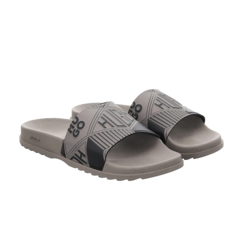 Mules HUGO MATCH_IT_SLID_EMLG Taupes – Style graphique et fabrication italienne